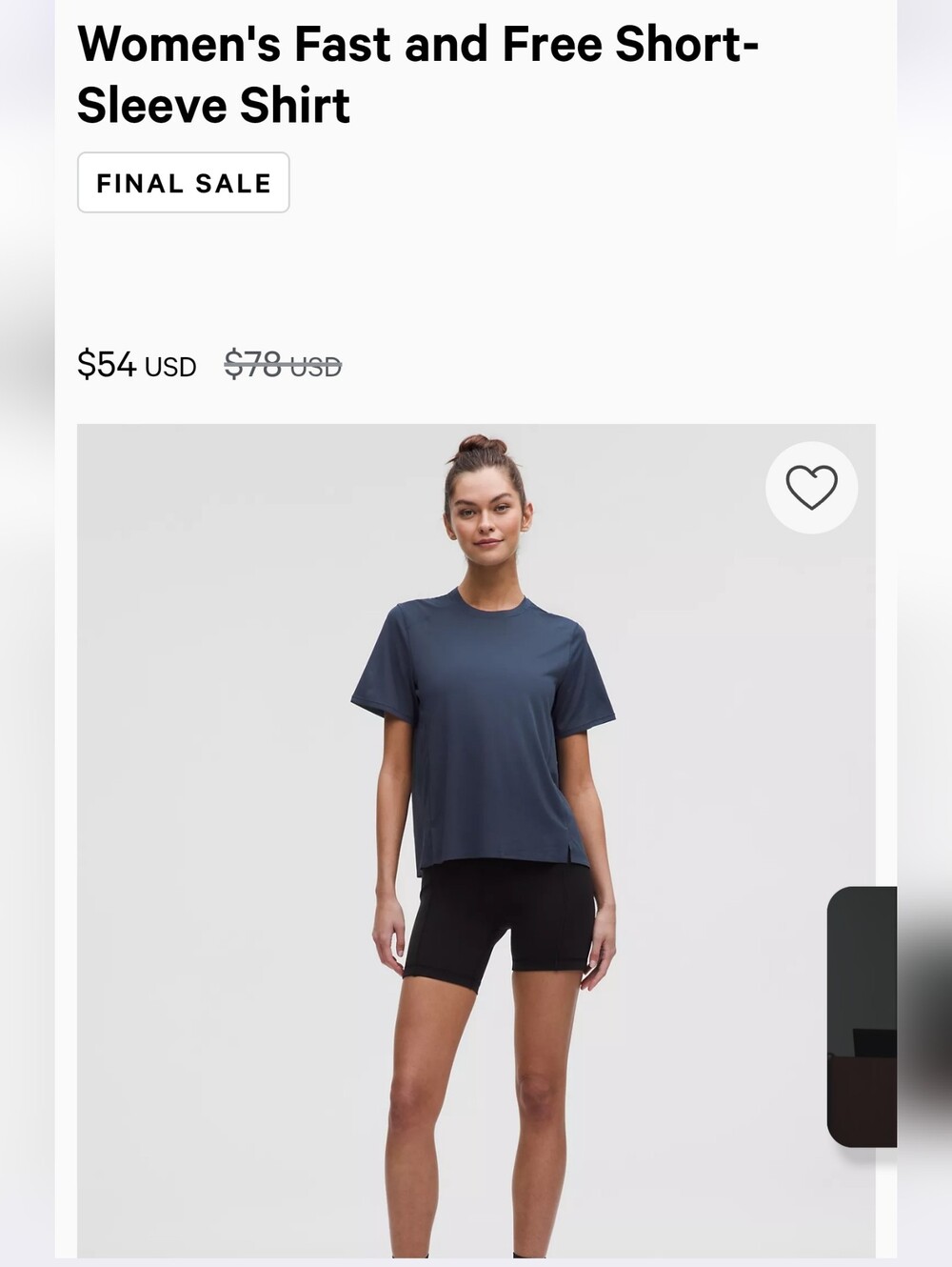 Lululemon Fast and Free Short-Sleeve Shirt - Navy